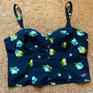 button down hollister crop top